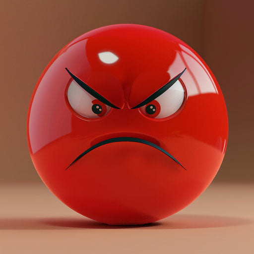 3D red angry emotive face