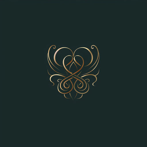 Sophisticated fashion logo with monogram design on dark green background