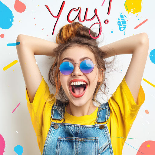 Cheerful clipart in a photorealistic style on a flat white background