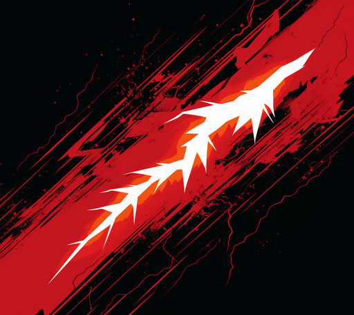 Red lightning in stencil-based Halloween style
