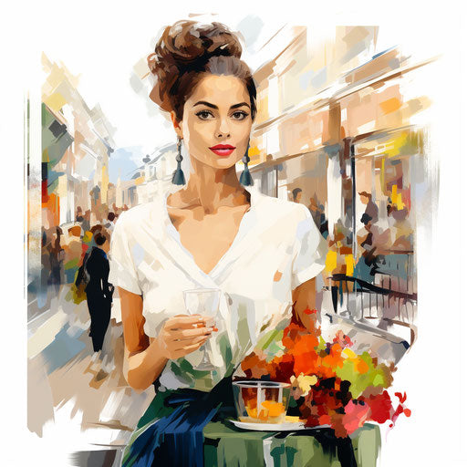 Customer clipart in the style of Impressionistic Art, on a white background