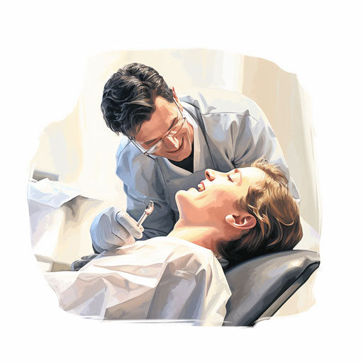 Dentist clipart in the style of Oil painting