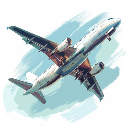 Realistic clip art airplane on plain white background