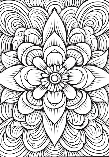 Detailed mandala coloring page for kids & adults