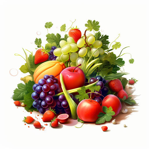 Healthy Food Illustration in Chiaroscuro Art Style