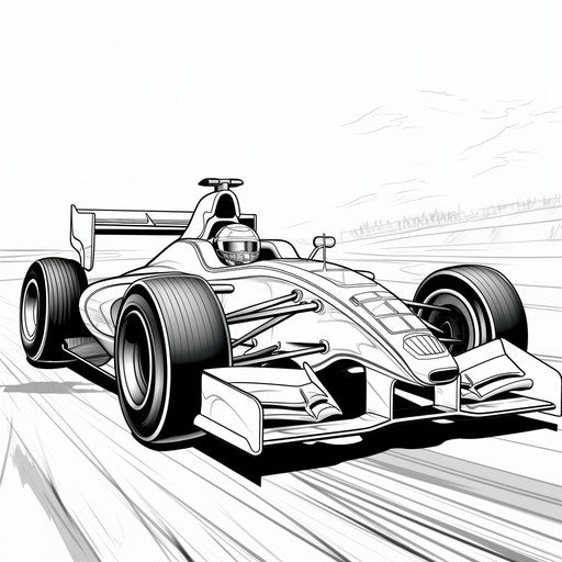 Formula car coloring with racing car