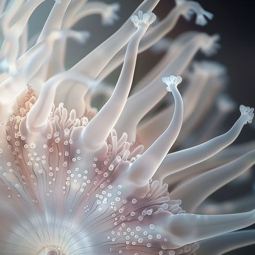 Close-up of intricate tentacles of a sea anemone