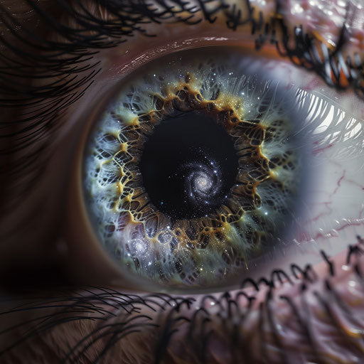 Hyper-realistic digital art of cosmic eye