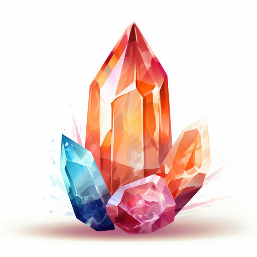 Crystal clipart in minimalist style, on white background