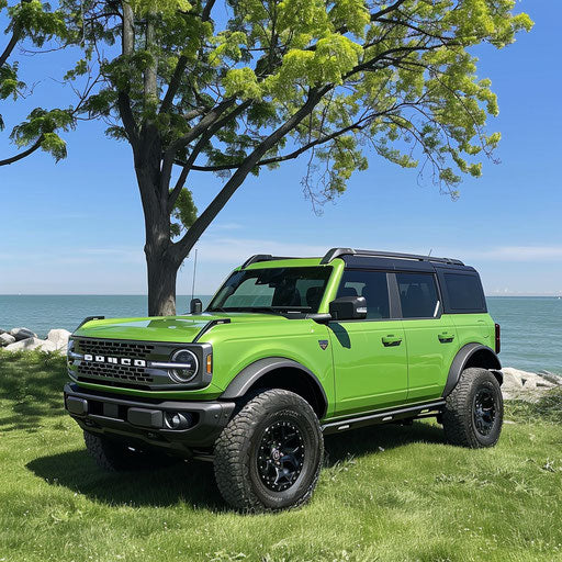 Bright green classic Ford Bronco Sport