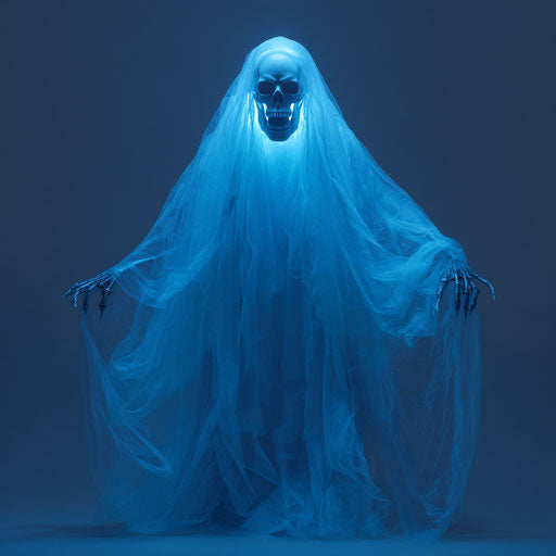 Ethereal Halloween Decoration in Soft Blue