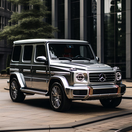 Classic chrome Mercedes Benz G-Wagon vehicle