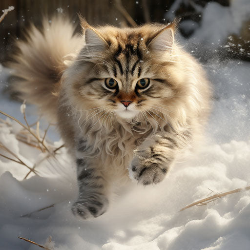 A siberian cat playing