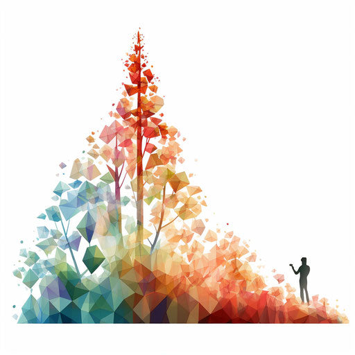 Growth clipart in the style of Impressionistic Art, on white background