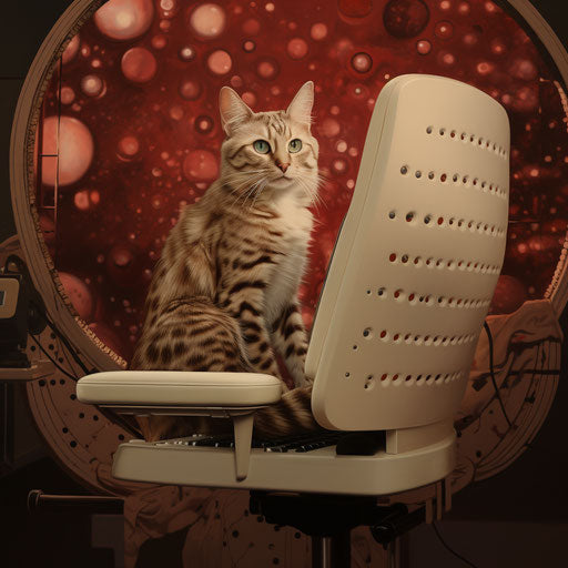 Cat sitting on a computer chair