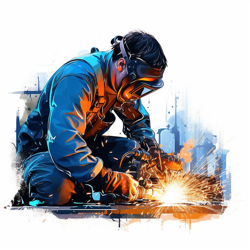 Welding clipart in the style of Oil painting, on a white background