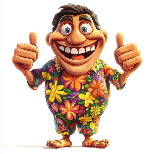 Humorous caricature of a July caricature clipart with human characteristics