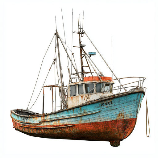 Realistic clipart of a fishing boat