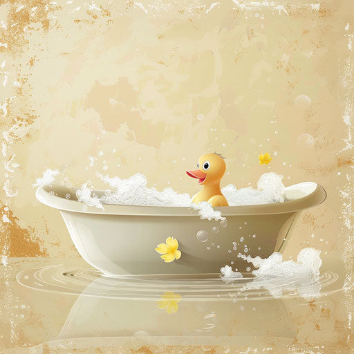 Realistic bath illustration on random flat background