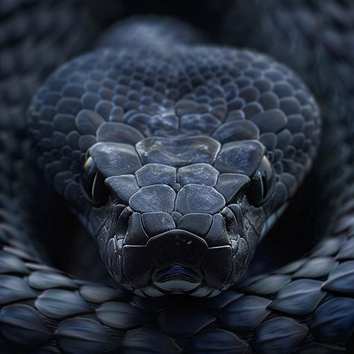Close-up portrait of a black mamba snake