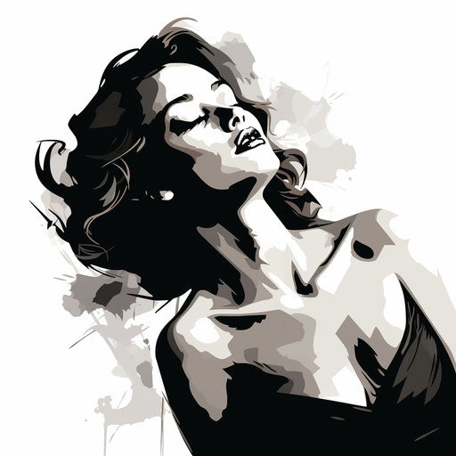 Chiaroscuro Art: shoulder clipart on white background