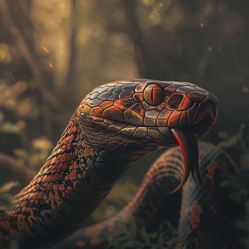 Python snake with a curious tongue flick, Ashraful Arefin style