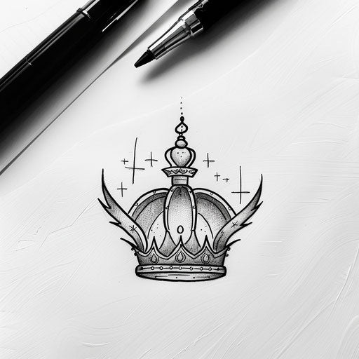 Simple tattoo sketch of a silver crown