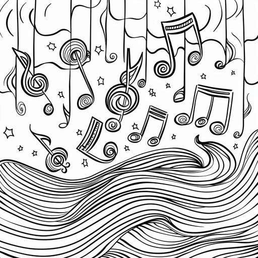 Musical notes dancing in the air