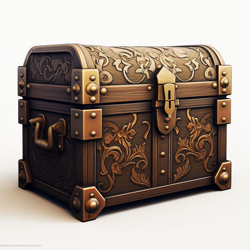 Box clipart in the style of Chiaroscuro Art, on white background