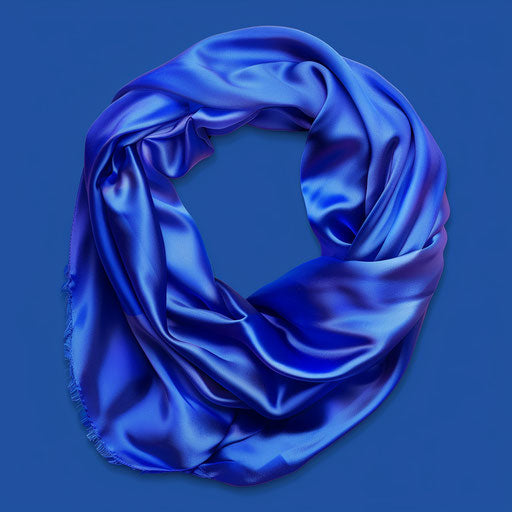 Vibrant scarf clipart on flat royal blue background