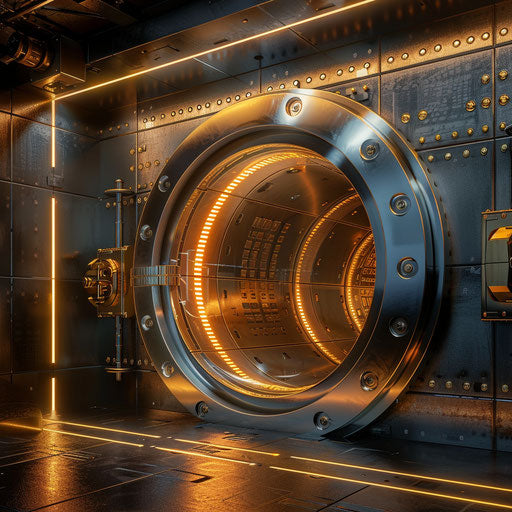 Finance illustration: secure vault in a central bank