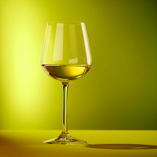 Wine glass clipart in a photo realistic style on flat chartreuse background