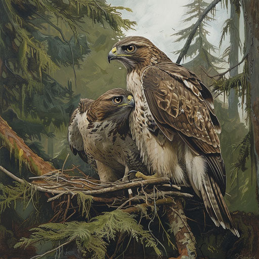 Swainson's hawk couple in a rare intimate moment