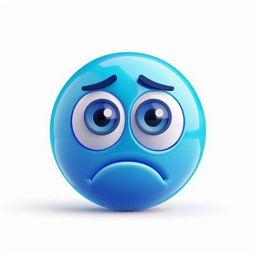 Sad face with blue and white