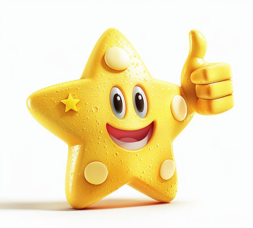 Yellow star character giving a thumbs up