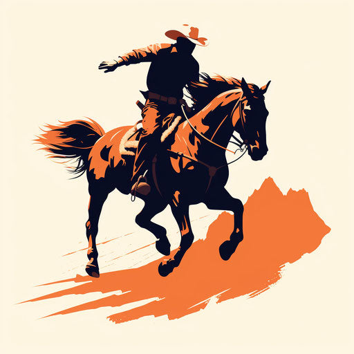 Minimalist style clipart of rodeo, on a white background
