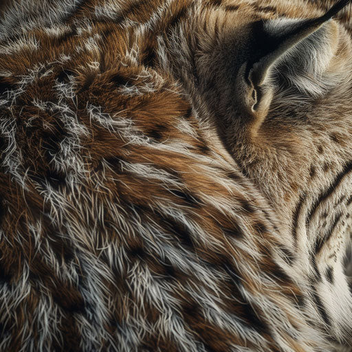 Close-up of lynx's intricate fur pattern