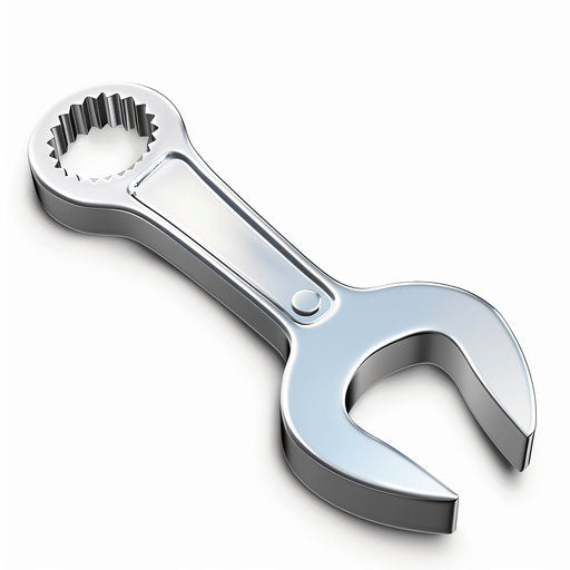 Realistic wrench clipart with flat white background