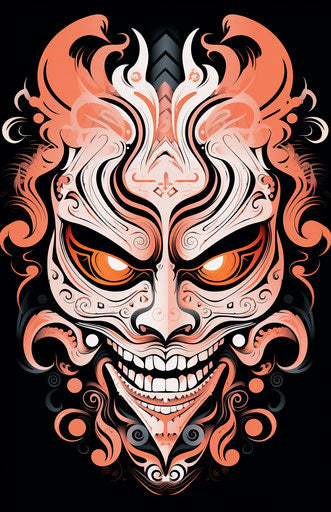 Tribal tattoo with head and mouth vector