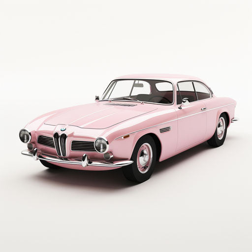 Classic light pink metallic BMW car
