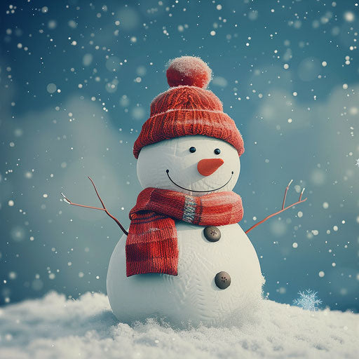 Snowy clipart in photo realistic style with flat random background