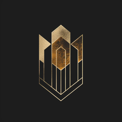 Best logo design with geometric patterns and elegant lines, in black and gold