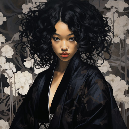 Black in the style of Ikenaga Yasunari for a Whatsapp DP 1:1