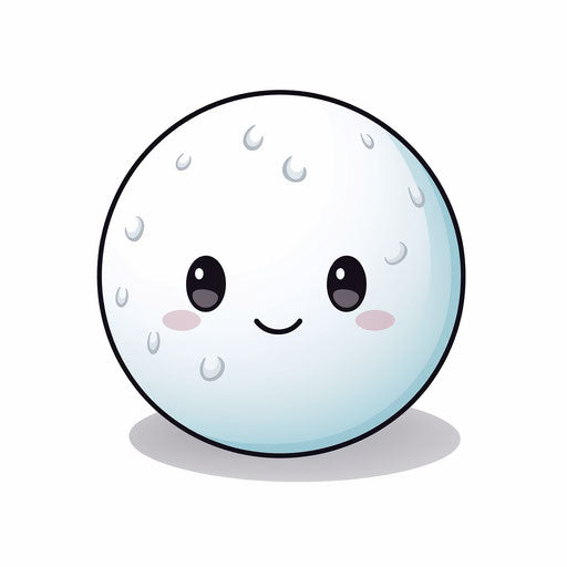 Minimalist snowball clipart on white background