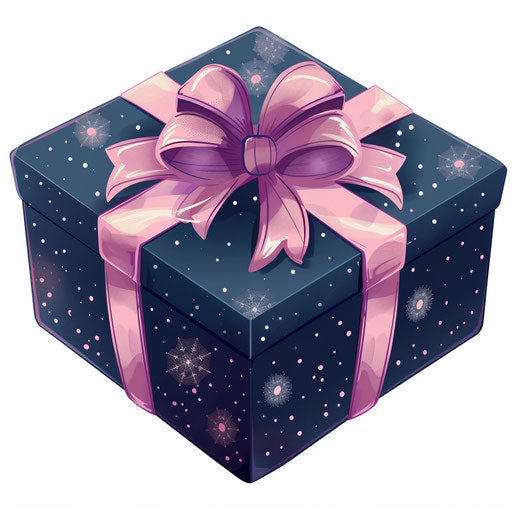 Realistic gift box clipart on white background