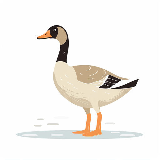 Illustration of a goose in minimalist style, on white background