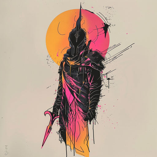 Modern tattoo sketch with Dark Souls theme