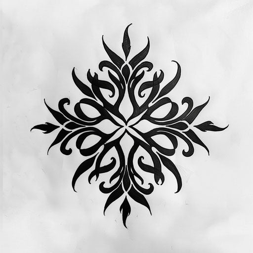 Modern tribal style tattoo sketch of a black clover