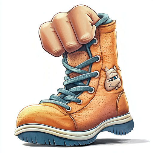 High-Impact Shoes Caricature Clipart for Advertising