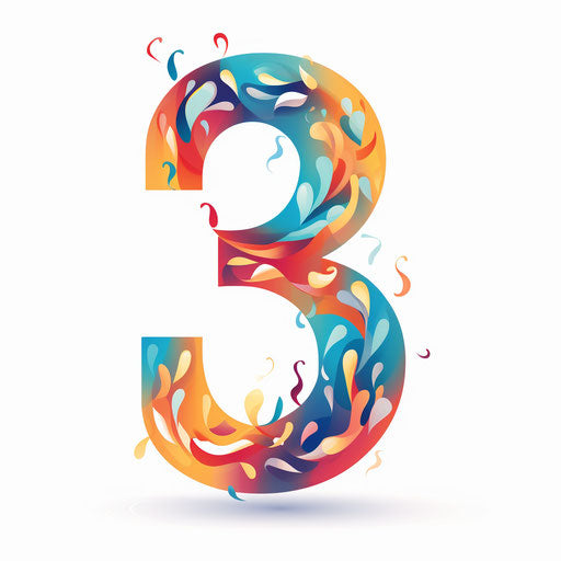 Numbers clipart in Minimalist style, on white background